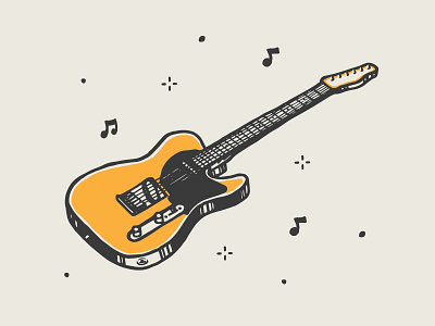 Tele Time fender guitar illustration music rough simple telecaster wip