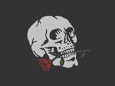 Hopeless Romantic dark evil illustration macabre rose simple skull vector