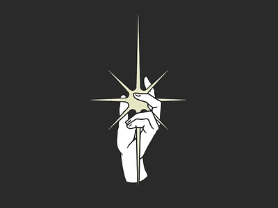 Hand of Light hand illustration jedi magic monoline simple vector