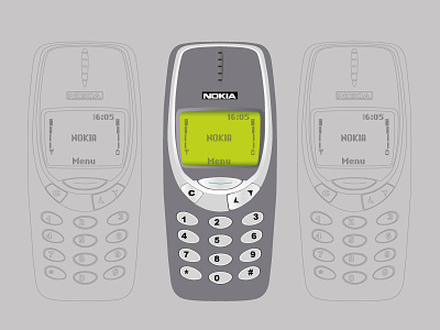 N3310 cellphone illustration nokia old old timer retro technology