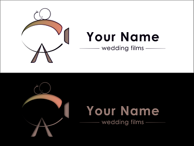 logo_wedding films_black and white affinitydesigner camera camera logo design illustration logo logo design rings wedding wedding film