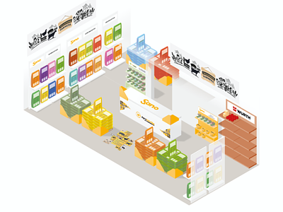 Isometric illustration of animal food retail store 3d presentation isometric illustration retail store branding store presentation