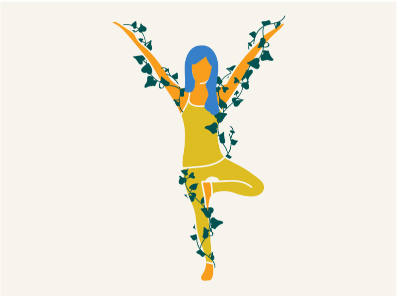 growth. animation growth illustration line drawing tree pose yoga