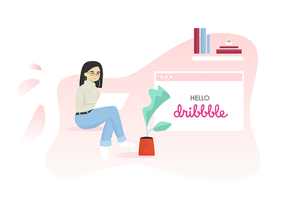 Hello Dribbble! Nice to meet you design flat illustration ui vector