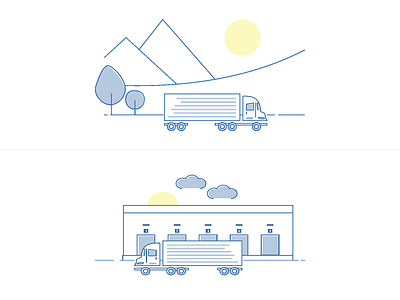 A Day in the Life of a Trucker app branding design flat illustration onboarding illustration ui vector