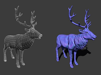 Deer 3D Wireframe