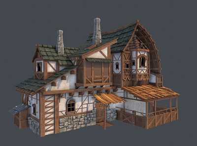 Low Poly House 3D Model 3d modeling house low poly