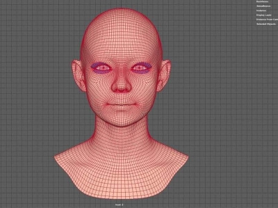 Girl 3D Face Mesh