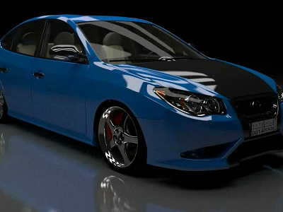 Blue Car 3d Model