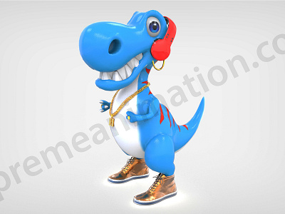 Dj Dino Render 3d character 3d dino 3dmodeling