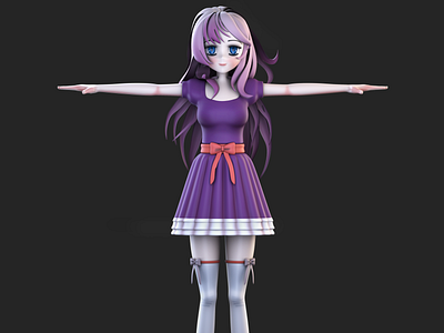 Girl Anime 3D Model 3d character 3dmodeling render