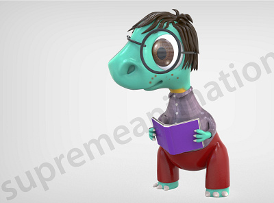 Nerdy Dino Render 3d character 3d modeling