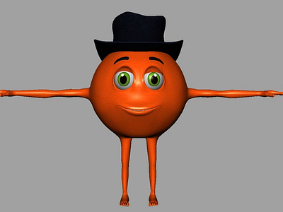 3D Toon Orange 3d modeling 3d orange toon character