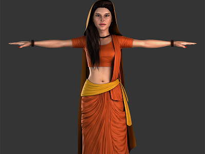 Goddess Sita 3D Render 3d model character modelling
