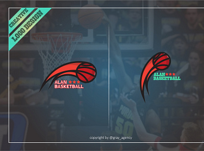 Alan Basketball Logo branding services minimalist logo