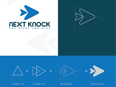 Next knock Logo Progressing branding services minimalist logo