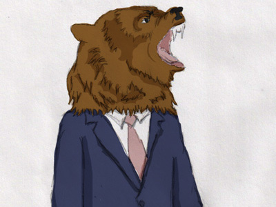 Bear Suit animal bear illustration personification sketch suit