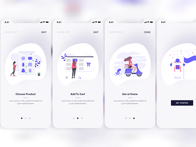 Onboarding Design Exploration animation app app tour cards ecomerce on boarding onboarding productivity online store product quick tour