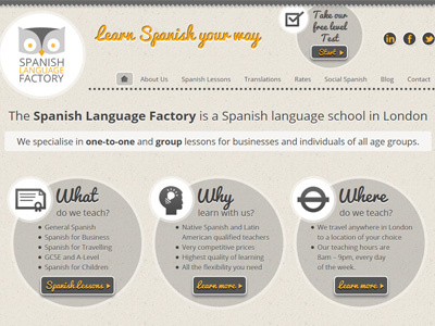 Spanish Language Factory website