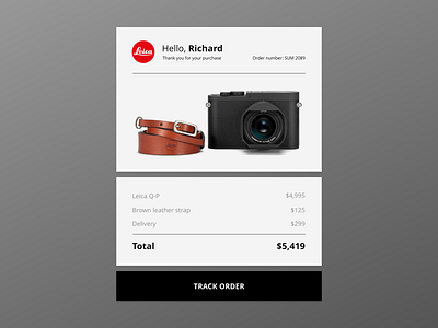 Daily UI #017 Email Receipt daily 100 challenge design ui