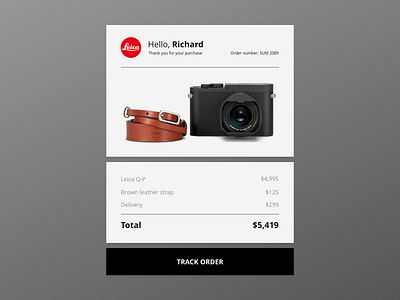 Daily UI #017 Email Receipt