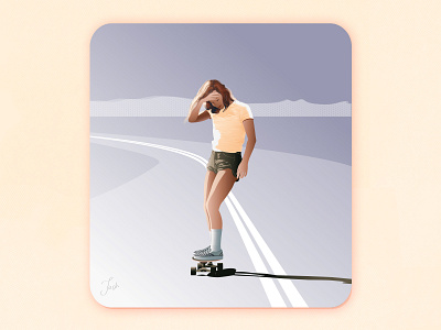 Skater girl app character design design girl illustration skate skateboard vector web design