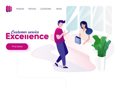 Customer service ExeIIIence app brand character design illustration logo ui ux vector web design