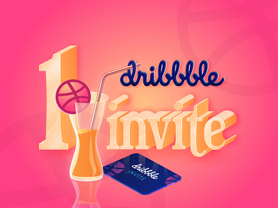 Dribbble invite! dribbble best shot dribbble invite illustration invite typography vector