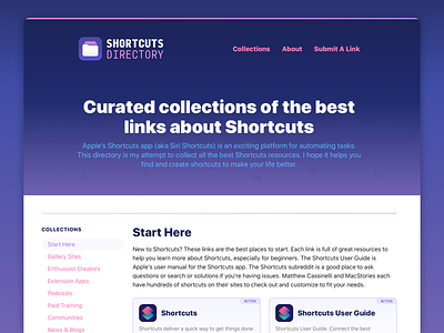 Shortcuts Directory Website directory shortcuts siri siri shortcuts web web design