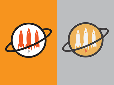 Space Inspired Startup Logo branding flat logo orbit planet rocket space starship startup