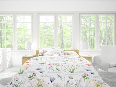 Floral pattern design for bedding