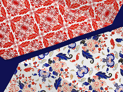 Jacobean watercolor pattern. Textile design