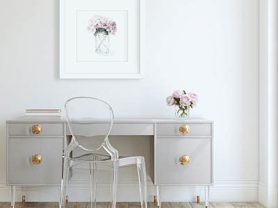 Watercolor flowers for home decor