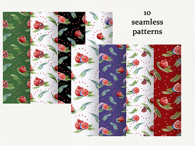 Watecolor seamless Christmas Patterns