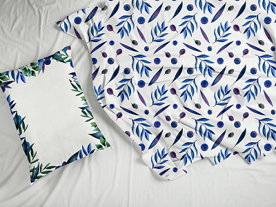 Bedsheets with prints bedsheet blue design floral flowers home textile illustration pattern seamless seamless pattern set design textile watercolor