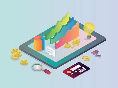 Isomatric illustration on Business development & growth