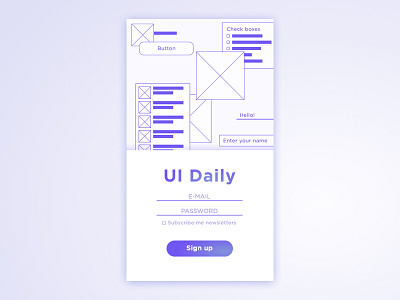 UI Daily #1 blue sign up sketch student ui daily ui desgin ux ux design