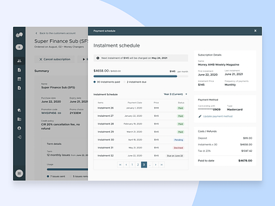 Payment schedule application clean design digital instalments payments product schedule simple table ui web app