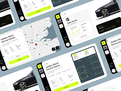 Amp - Screens adobe xd app car carplay design ev ev charging idea mockup ui ux