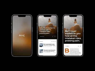 NYC News - App Screens 3 adobe xd app design idea iphone mockup news nyc ui