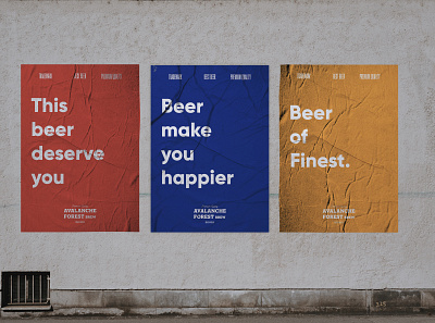 Avalanche Forest Brew poster ads advertising beer brand brand identity branding design illustration layout packaging poster typography