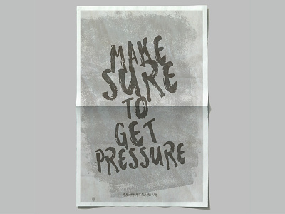 Make sure to get pressure poster