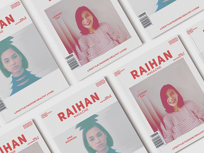 Raihan magazine brand brand identity branding design illustration layout magazine mockup packaging typography