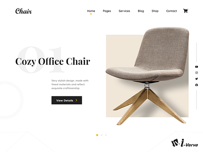 Chair Website Design animation appdesign banner design bestdesigb branding design ecommerce graphic design i verve motion graphics online website ui webdesign weblayout