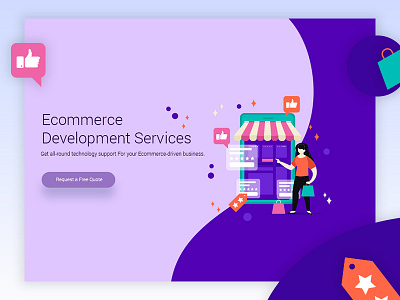 i-Verve E-commerce Development banner design design developement ecommerce flat header illustration typography ui vector web webheader weblayout website