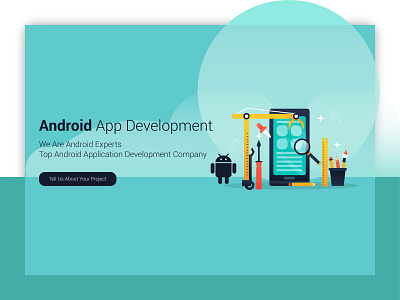 Android App Development android app banner design developement header illustration vector webheader