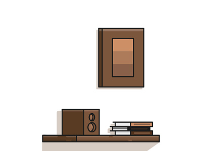 Flat Bookshelf design flat design flat art illustration vector