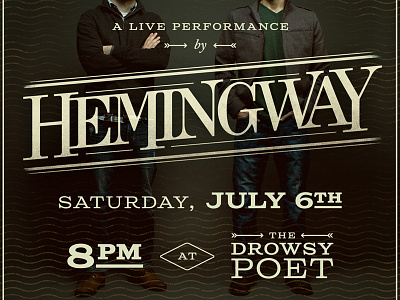 Hemingway Show Poster band gig layout logo music old style poster rock show typography vintage