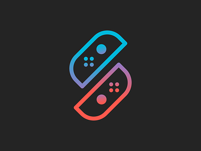 Switch Icons blue branding buttons clean concept controller fan art gaming gradients icon logo nerdy nintendo red redesign switch video games