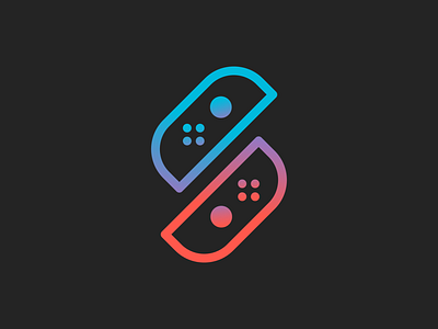 Switch Icons blue branding buttons clean concept controller fan art gaming gradients icon logo nerdy nintendo red redesign switch video games